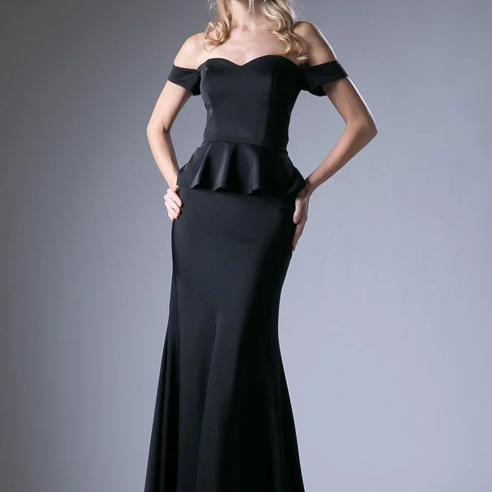 NEW BLACK EVENING FORMAL Off Shoulder Mermaid Prom Dress CDCF134